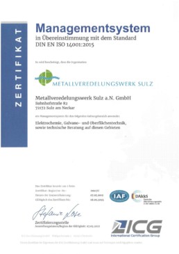 MV Sulz Zertifikat